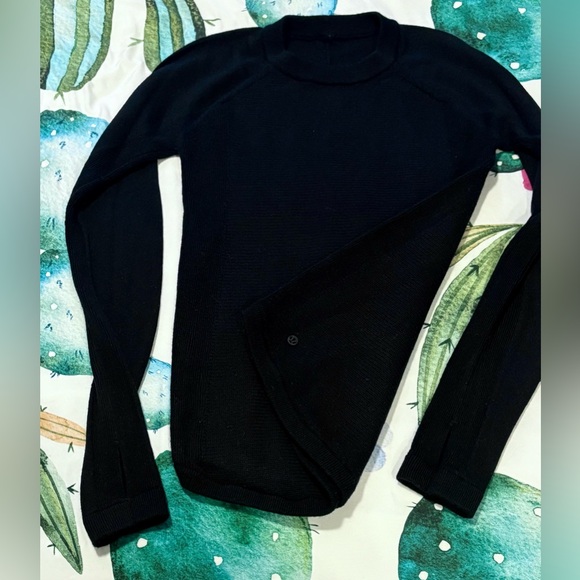 Lululemon sit in lotus merino wool sweater black womens size 6 - Picture 7 of 7